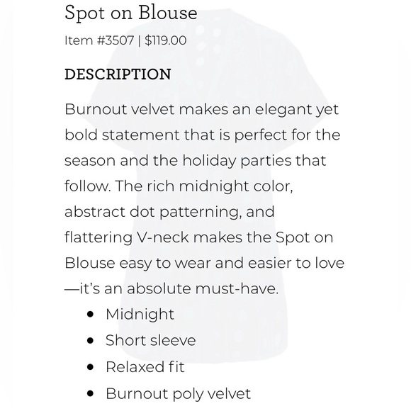 Cabi Spot on Blouse- size S - Picture 8 of 9